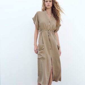 Zara Tan Midi Dress